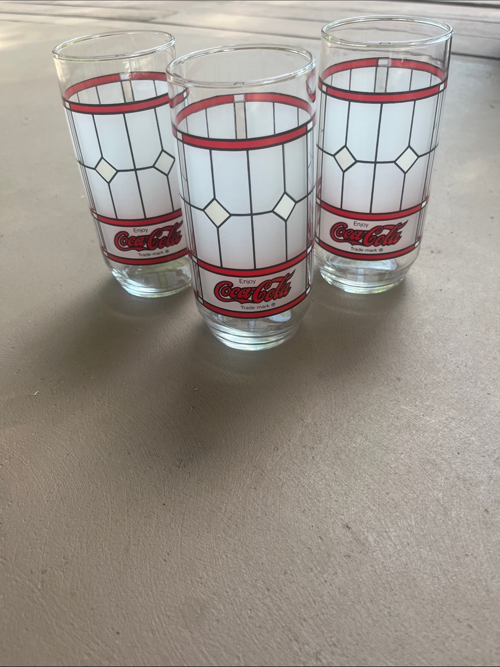 Set of 3 Coca-Cola glasses